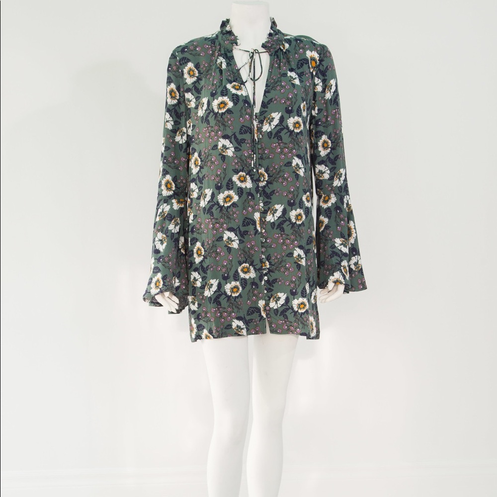 Free People Boho Floral Printed Mini Dress